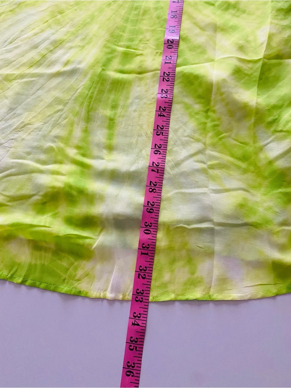 Diane Gilman Lime Green Tie-Dye Beaded V-Neck Kaftan Beach Resort Vacation Top M - Picture 14 of 14